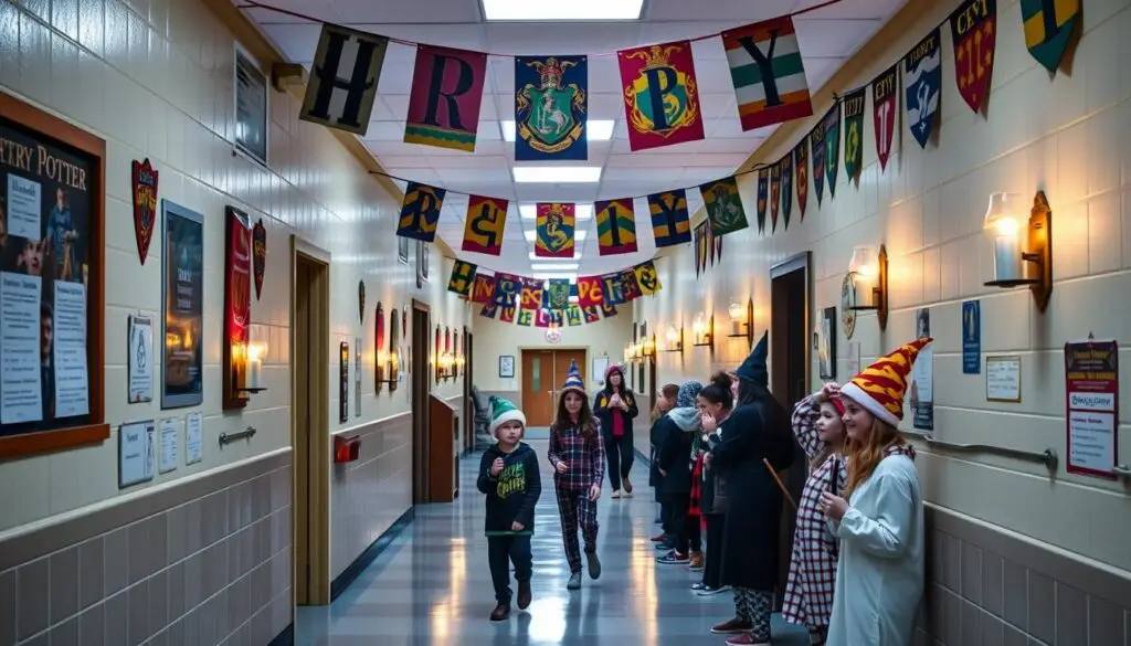 Nocowanie w szkole w tematyce Harry'ego Pottera