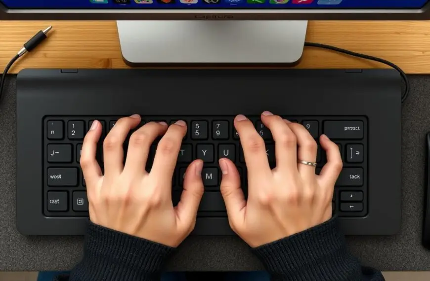 Prawidłowy układ palców na klawiaturze podczas nauki szybkiego pisania